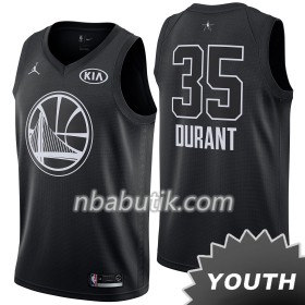 NBA Børn Trøje Golden State Warriors Kevin Durant 35 2018 All Star Jordan Brand Sort Swingman